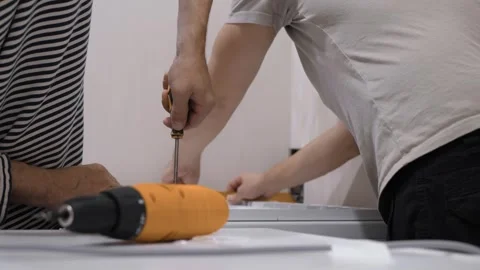 DIY Collaborative Home Improvement Stock-Footage 303444357