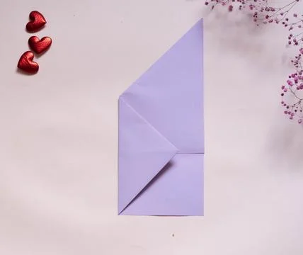 DIY concept. Step 4. Step-by-step photo instructions. A postcard with a flowe Stock Photos