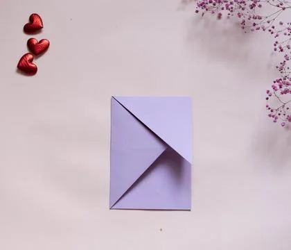 DIY concept. Step 5. Step-by-step photo instructions. A postcard with a flowe Stock Photos