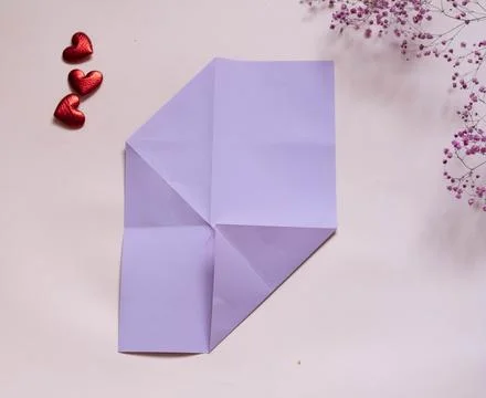 DIY concept. Step 7. Step-by-step photo instructions. A postcard with a flowe Stock Photos