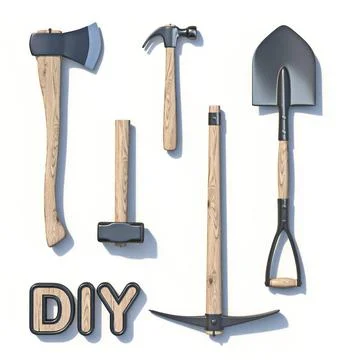 DIY construction tool set 3D DIY construction tool set 3D render illustrat... Stock Photos