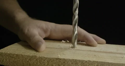 DIY cordless power tool drills into wood. Stock Footage 170345905