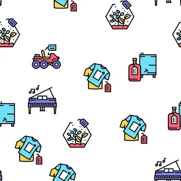 Diy Crafts Handmade Vector Seamless Pattern Stock Illustration