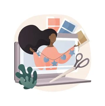 DIY decoration abstract concept vector illustration. 스톡 일러스트
