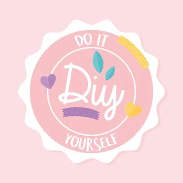 DIY do it yourself badge Illustrazione stock