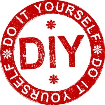 DIY (Do it yourself) rubber stamp. Illustrazione stock