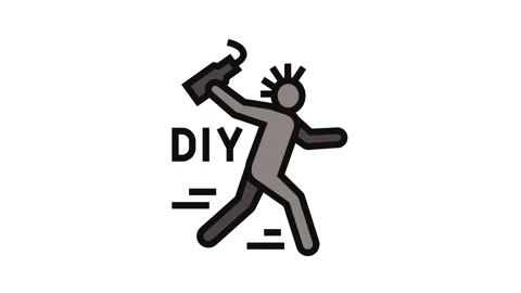 Diy do it yourself subculture style color icon animation Stock Footage 326111127