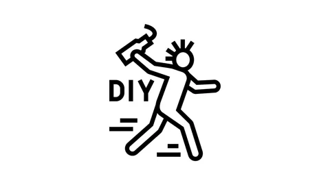 Diy do it yourself subculture style line icon animation Stock Footage 326127950