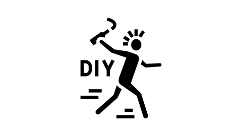 Diy do it yourself subculture style glyph icon animation Stock Footage 326148111