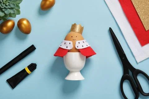 DIY Easter Egg King. Step-by-step instructions. Step 11. The craft is ready. Stock Photos