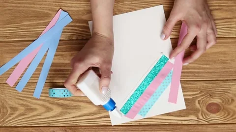 DIY Easter greeting card, video tutorial step by step, step 2 Video stock 148861847