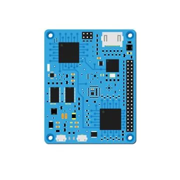 DIY electronic blue high end board with a microcontroller Stock Illustration
