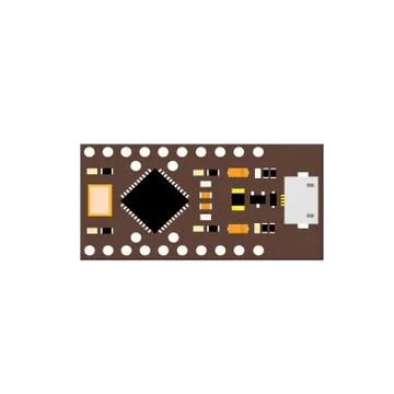 DIY electronic brown board with a microcontroller Stock Illustration