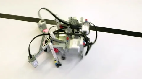 DIY electronic mechanical robot cockroach running along the track Stock Footage 58506478