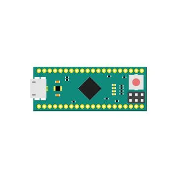 DIY electronic micro board with a microcontroller Stock Illustration