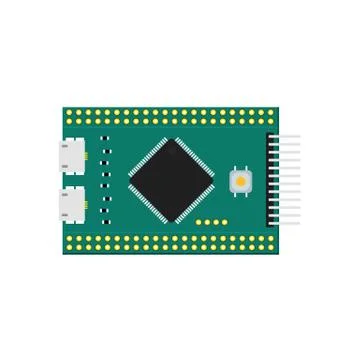 DIY electronic micro board with a microcontroller Stock Illustration