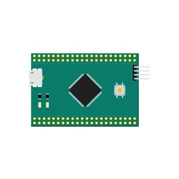 DIY electronic micro board with a microcontroller Stock Illustration