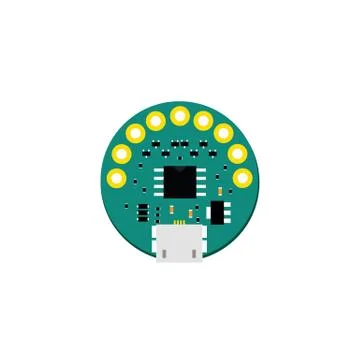 DIY electronic mini board with a microcontroller Stock Illustration