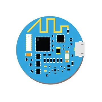 DIY electronic mini mcu and wifi board with a microcontroller Stock Illustration