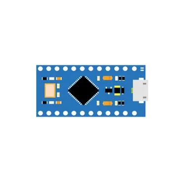 DIY electronic nano board with a microcontroller Stock Illustration