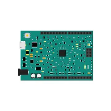DIY electronic uno board with a microcontroller Stock Illustration