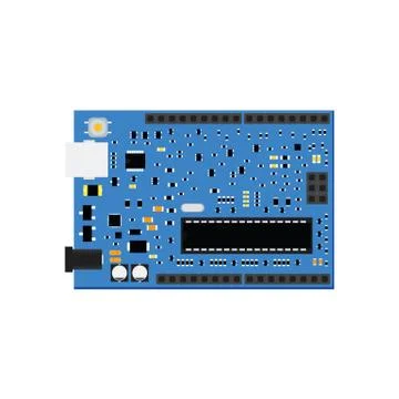 DIY electronic uno board with a microcontroller Stock Illustration