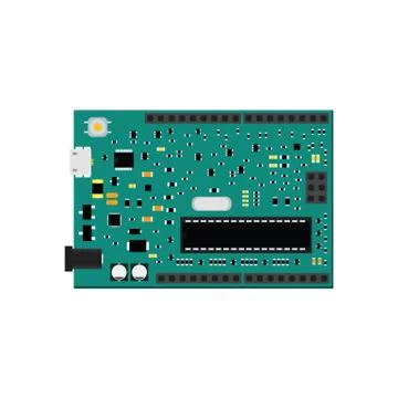 DIY electronic uno board with a microcontroller Stock Illustration