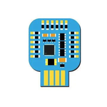 DIY electronic usb board with a microcontroller Stock Illustration