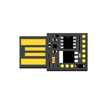 DIY electronic usb board with a microcontroller Stock Illustration