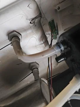 DIY electronics repair, fixing broken home appliance wiring and components. Stock Photos