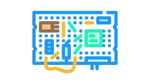 Diy electronics tech enthusiast color icon animation Stock Footage 327263792