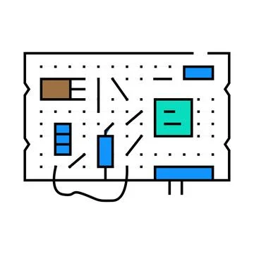 Diy electronics tech enthusiast icon color illustration Stock Illustration