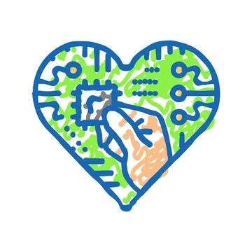 Diy electronics tech enthusiast icon doodle illustration Stock Illustration