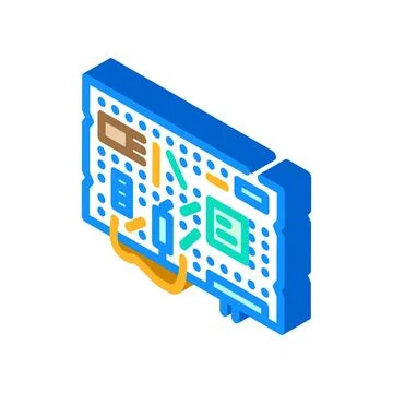 Diy electronics tech enthusiast isometric icon vector illustration Illustrazione stock