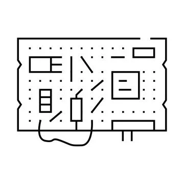 Diy electronics tech enthusiast line icon vector illustration イラスト素材