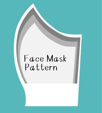 Diy face mask pattern for making a mask with your own hands Stock Illustration