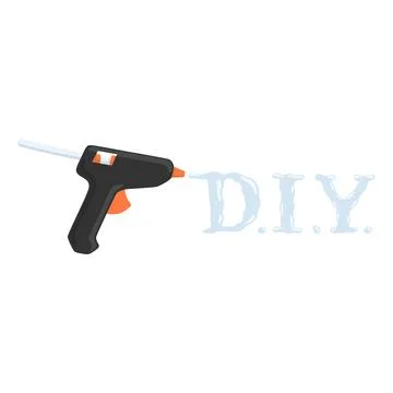 D.I.Y. font text drawing by hot glue gun art craft vector illustration Stock Illustration