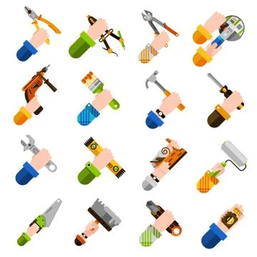 Diy Hands Icons Stock Illustration