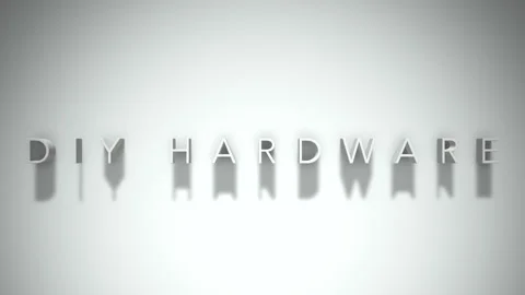 Diy hardware 3D title animation white text on a white background Stock Footage 299646959