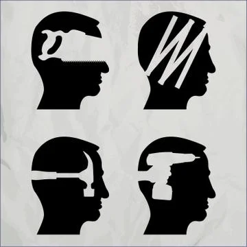 Diy heads Stock Illustration