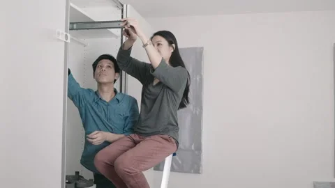 DIY Home Improvement Project in Action Stock Footage 314221533