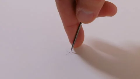 DIY Home. Piercing with an awl, drilling a hole and installing a wooden dowel in Stock Footage 116647660