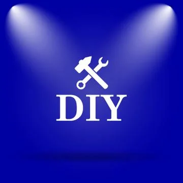 DIY icon. Flat icon on blue background.. Ilustración de archivo