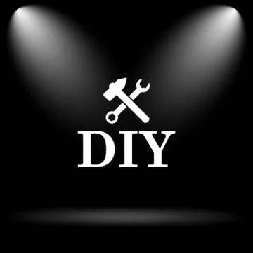 DIY icon. Internet button on black background.. Ilustración de archivo