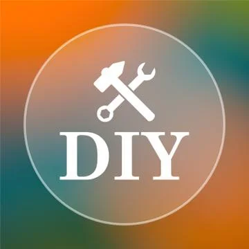 DIY icon. Internet button on colored  background.. Ilustración de archivo