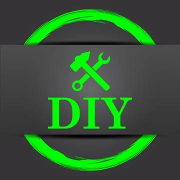 DIY icon. Internet button with green on grey background.. Ilustración de archivo