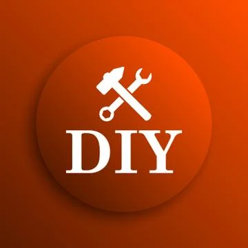 DIY icon. Internet button on orange background. Ilustración de archivo