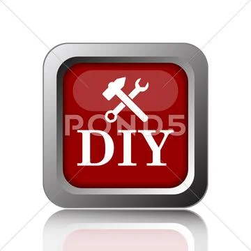 DIY icon. Internet button on white background. Ilustraciones de archivo