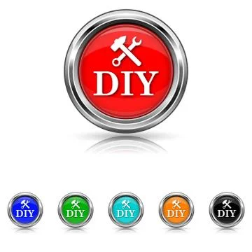 Diy icon - six colours set Ilustración de archivo