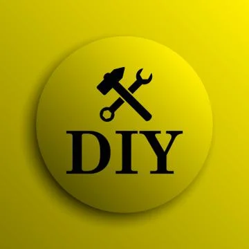 DIY icon. Yellow internet button.. Ilustración de archivo